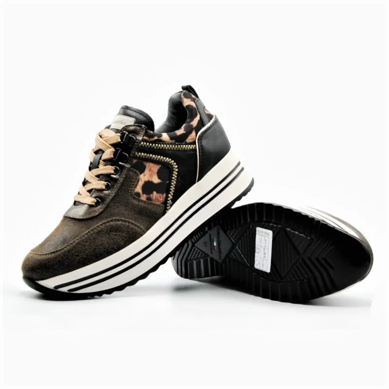 NERO GIARDINI I0 13291 510 Kaki. Deportiva casual mujer
