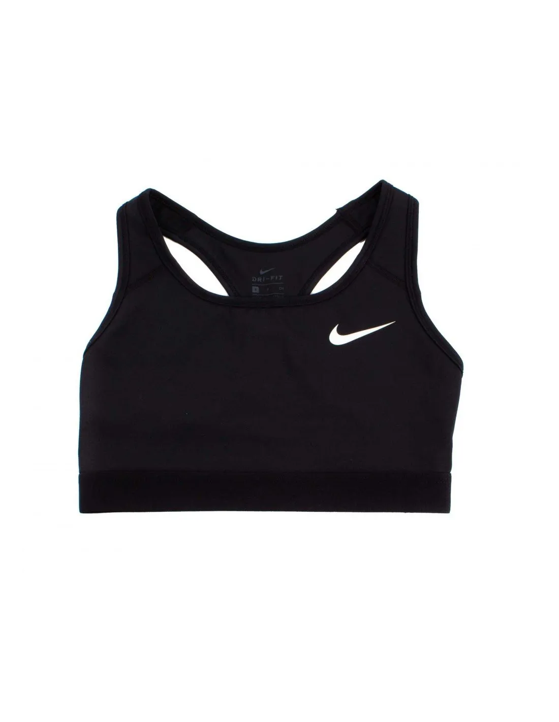 NIKE  TOP DEPORTIVO NEGRO NIKE SWOOSH BRA MUJER