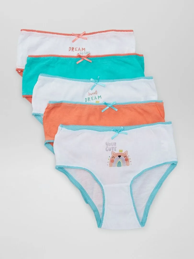 PACK DE 5 BRAGUITAS CON ESTAMPADOS  ROSA