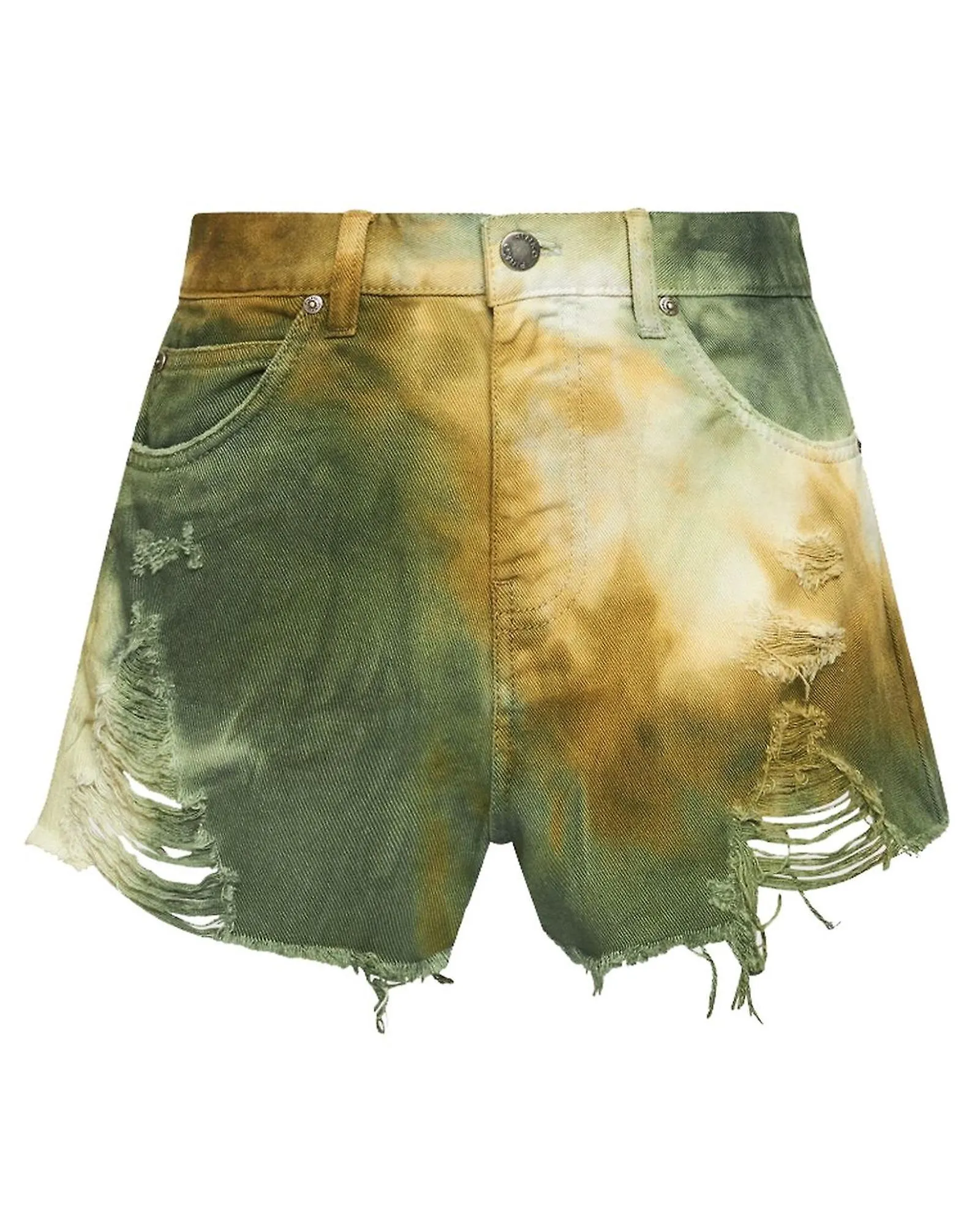 Pantalones cortos militares de algodón teñidos en prenda PINKO
