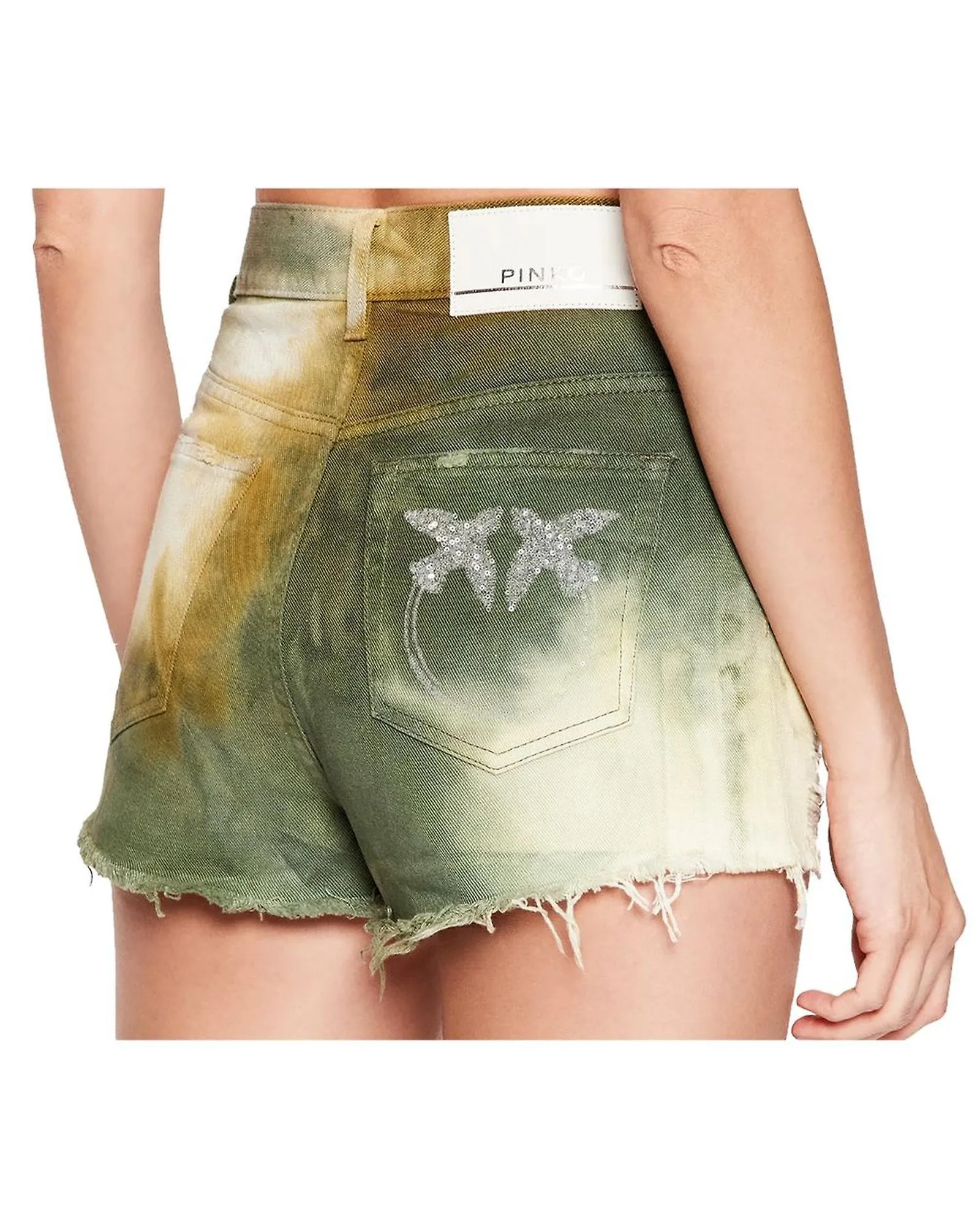 Pantalones cortos militares de algodón teñidos en prenda PINKO