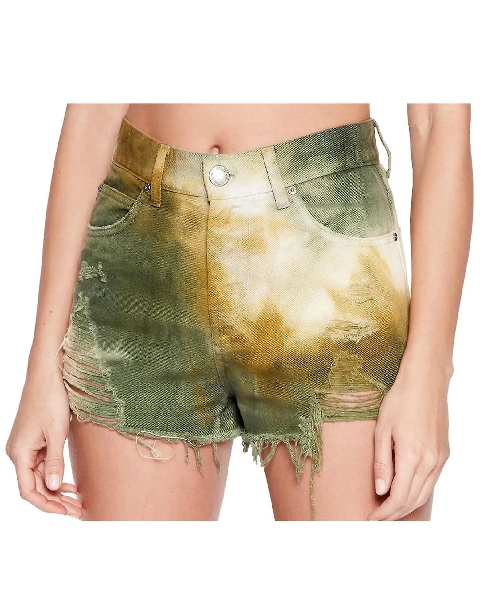 Pantalones cortos militares de algodón teñidos en prenda PINKO