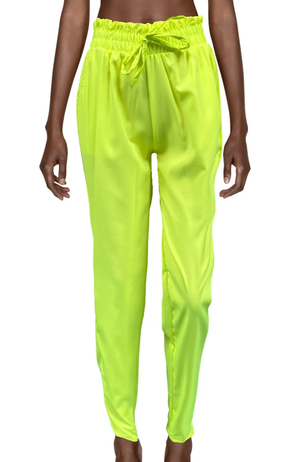 Pantalones fluidos de neón