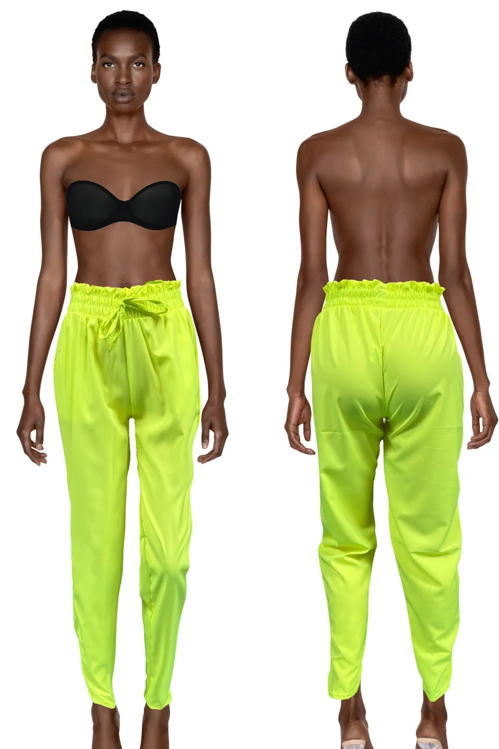 Pantalones fluidos de neón