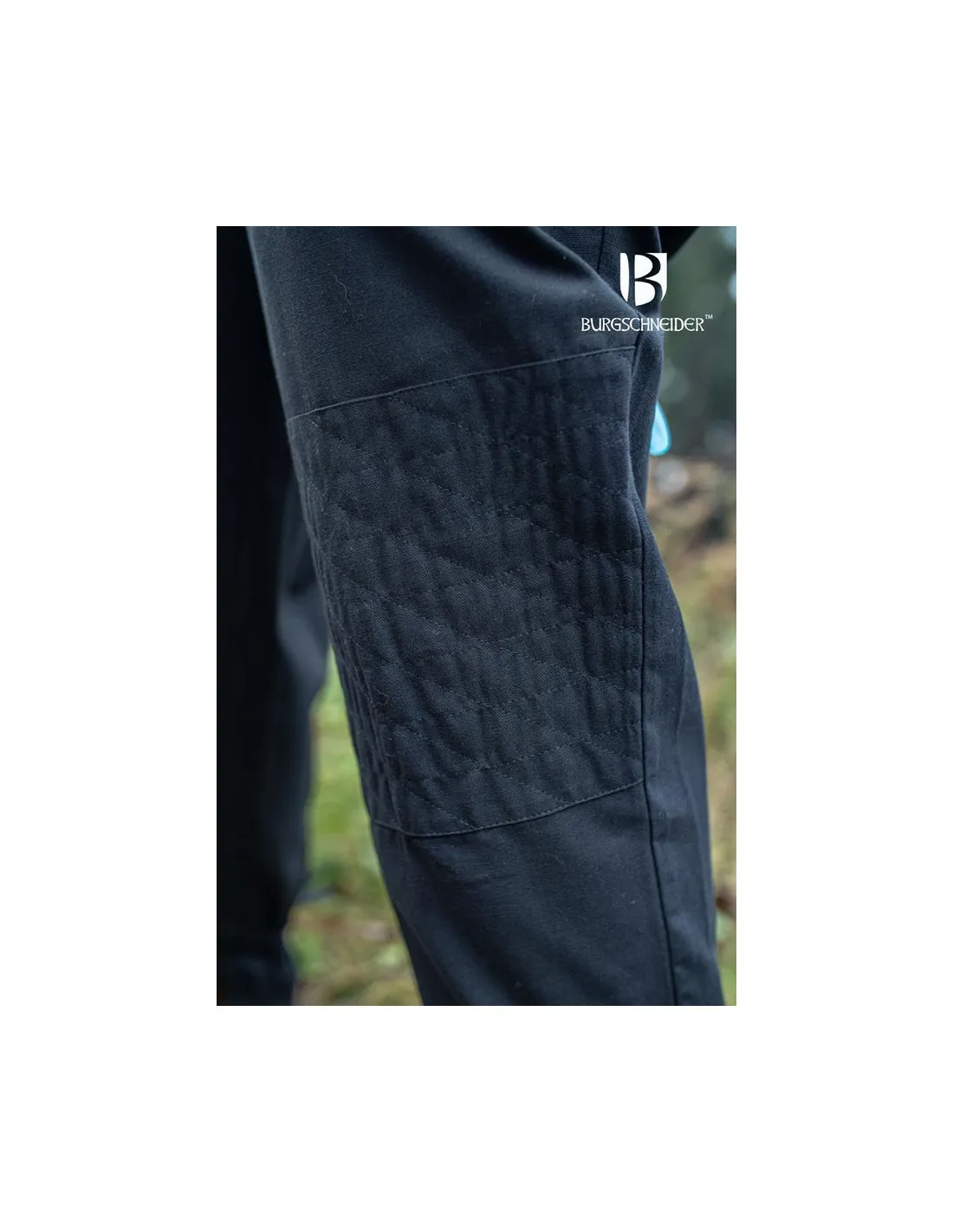 Pantalones medievales Kerga, algodón negro