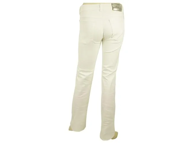 PANTALóN BLANCO KITON CLASSIC CIGARETTE PANTALONES DE ALGODóN BAUMWALLE  SZ 40 