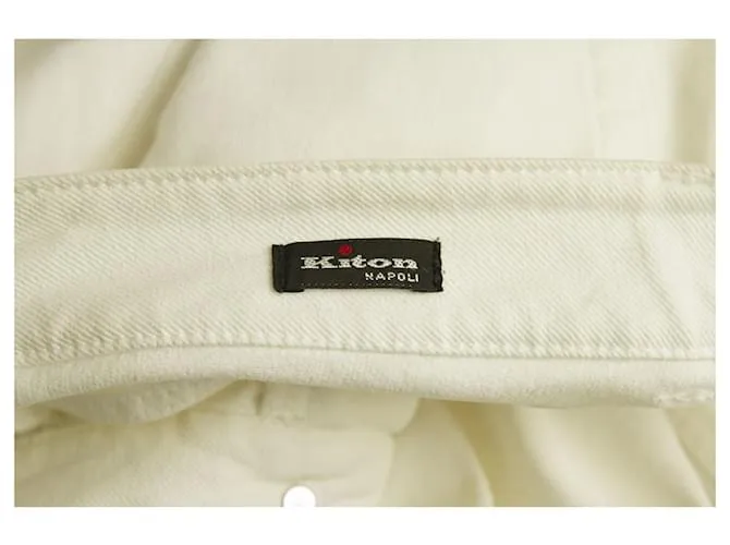 PANTALóN BLANCO KITON CLASSIC CIGARETTE PANTALONES DE ALGODóN BAUMWALLE  SZ 40 