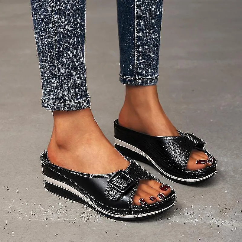 PLANTILLA DE PIE SUAVE SANDALIAS ORTOPéDICAS DE SOPORTE PARA ARCO PLATAFORMA DE MUJER ZAPATOS DE CUñA TRANSPIRABLESMXBC