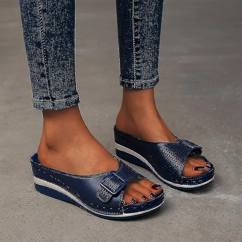 PLANTILLA DE PIE SUAVE SANDALIAS ORTOPéDICAS DE SOPORTE PARA ARCO PLATAFORMA DE MUJER ZAPATOS DE CUñA TRANSPIRABLESMXBC