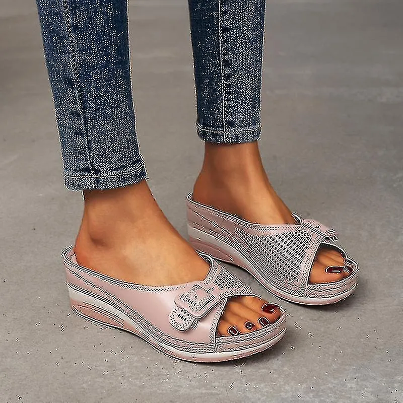 PLANTILLA DE PIE SUAVE SANDALIAS ORTOPéDICAS DE SOPORTE PARA ARCO PLATAFORMA DE MUJER ZAPATOS DE CUñA TRANSPIRABLESMXBC