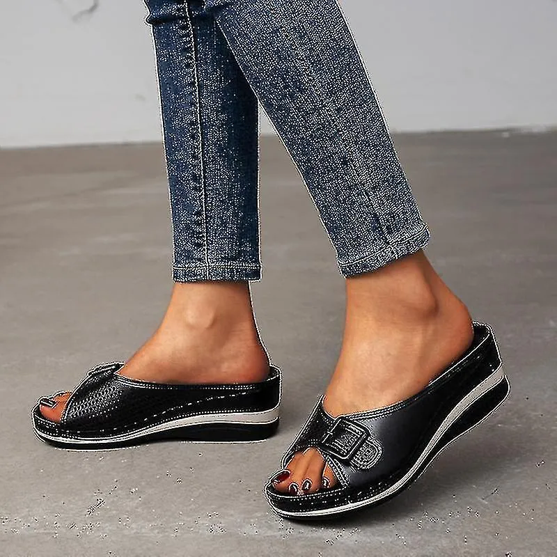 PLANTILLA DE PIE SUAVE SANDALIAS ORTOPéDICAS DE SOPORTE PARA ARCO PLATAFORMA DE MUJER ZAPATOS DE CUñA TRANSPIRABLESMXBC