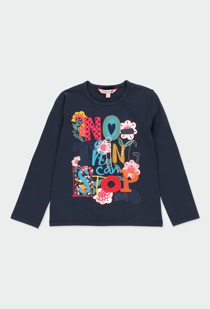 Playera de punto floral para niña BOBOLI
