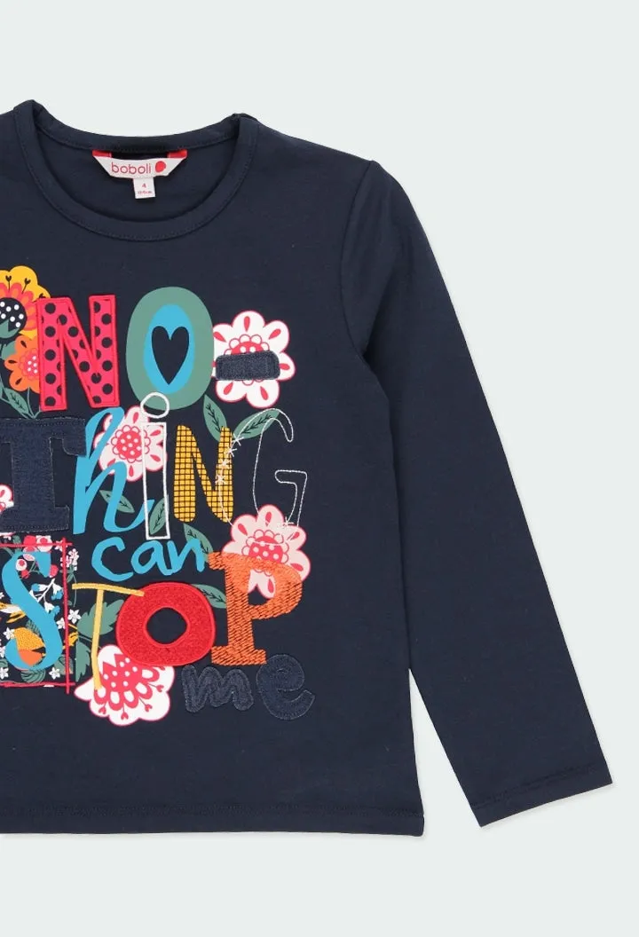 Playera de punto floral para niña BOBOLI