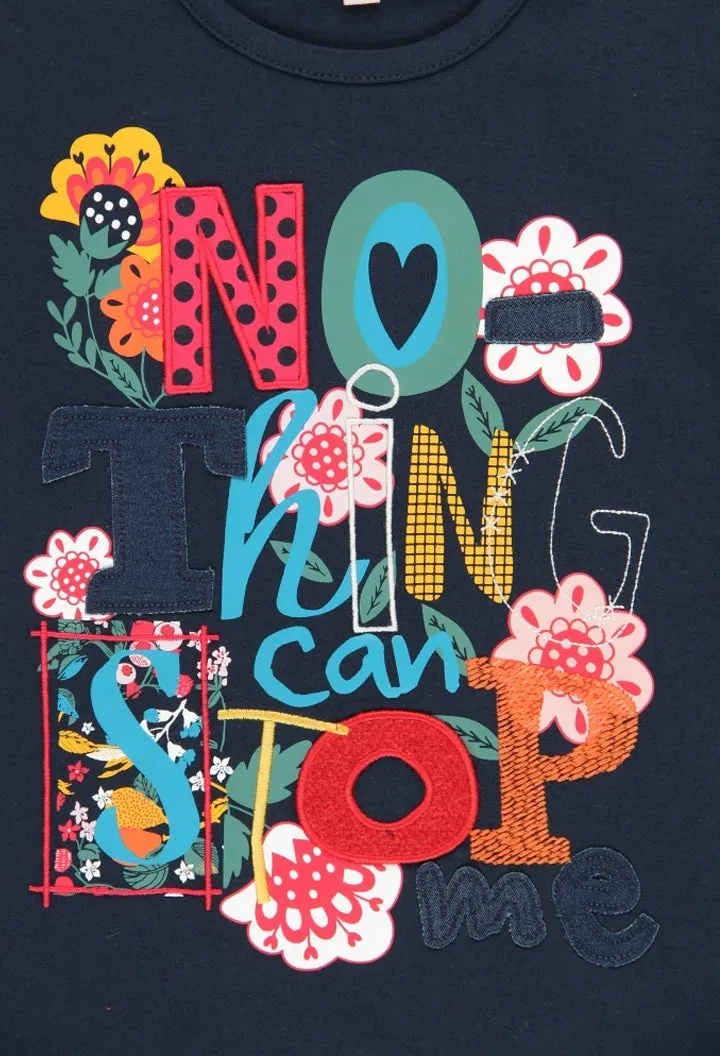 Playera de punto floral para niña BOBOLI