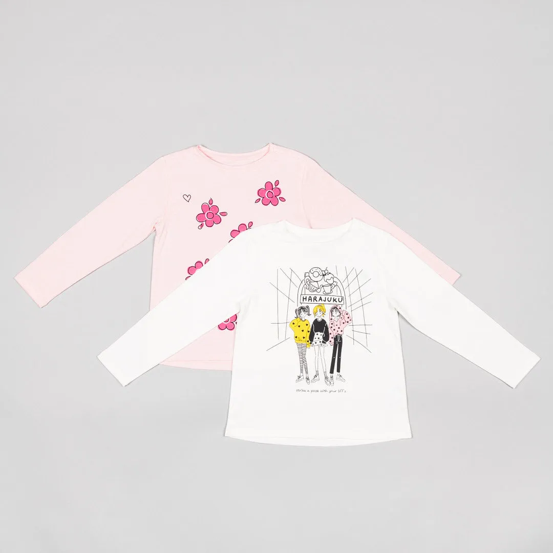 Playera manga larga 2 piezas 
