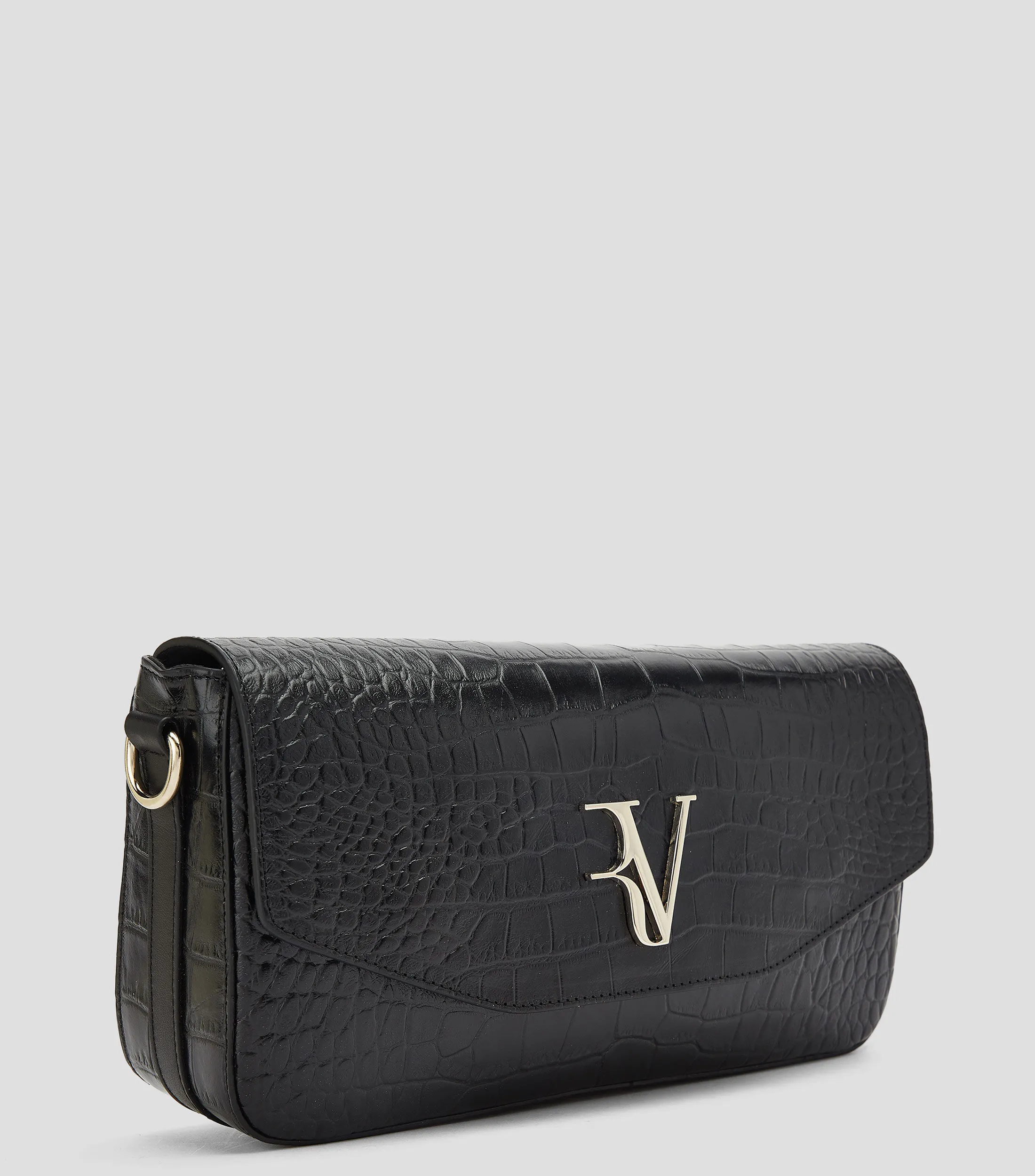 Roberto Verino Bolso shoulder en piel Negro Miranda Animalskin Mujer