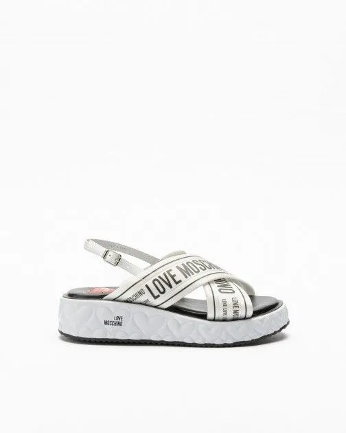 Sandalias de plataforma Love Moschino JA16315I0I Blanco