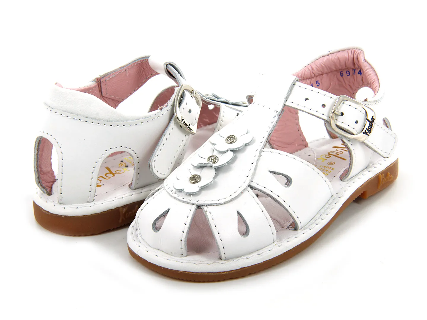 Sandalias Kinder 6974 Blanco Para Niña