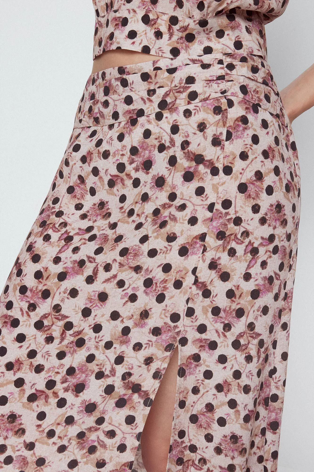 Slowlove Falda midi lunares