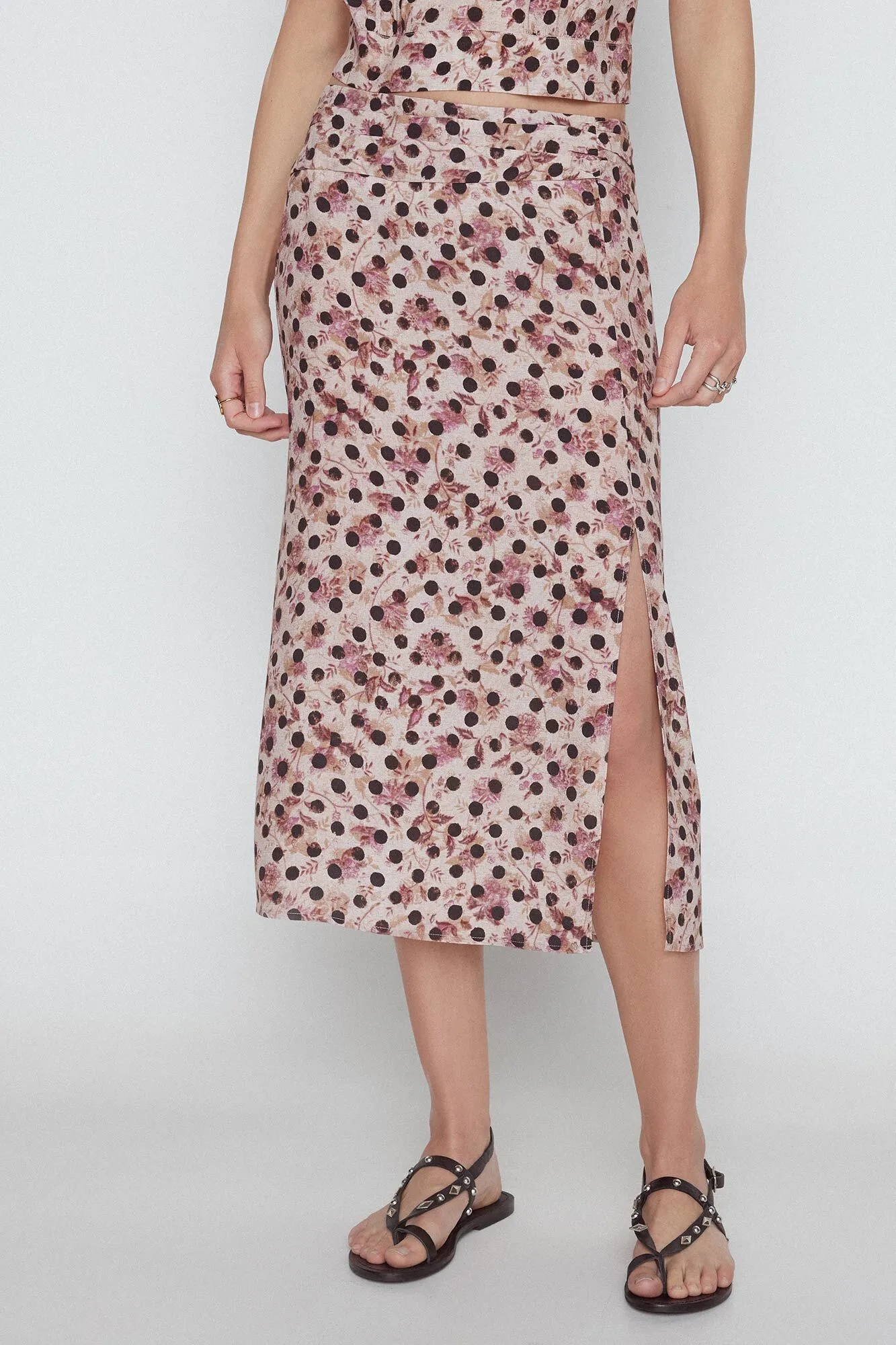 Slowlove Falda midi lunares