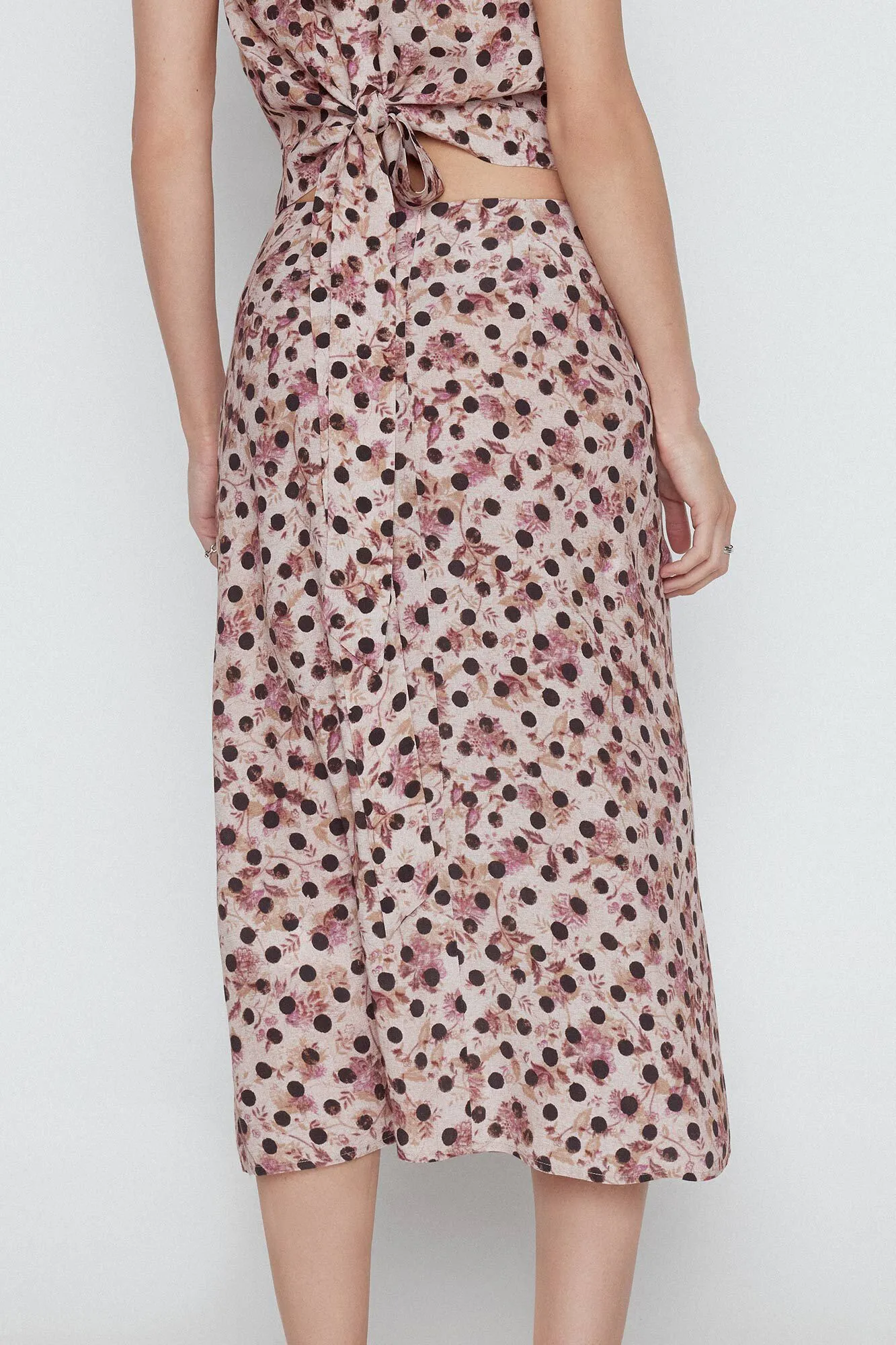 Slowlove Falda midi lunares