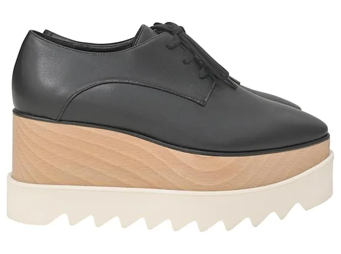 Stella Mc Cartney Zapatos de plataforma con cordones Elyse de Stella McCartney en cuero sintético negro 
