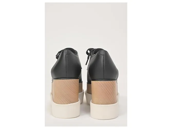 Stella Mc Cartney Zapatos de plataforma con cordones Elyse de Stella McCartney en cuero sintético negro 