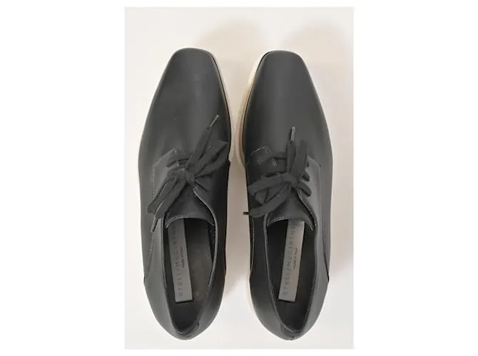 Stella Mc Cartney Zapatos de plataforma con cordones Elyse de Stella McCartney en cuero sintético negro 