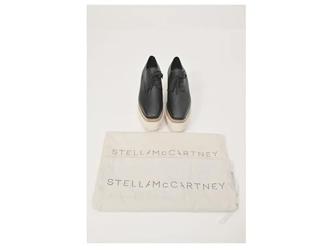 Stella Mc Cartney Zapatos de plataforma con cordones Elyse de Stella McCartney en cuero sintético negro 