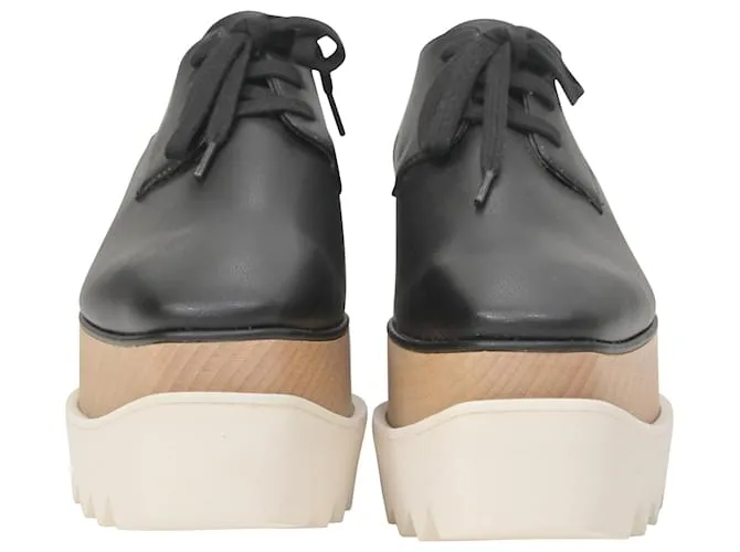 Stella Mc Cartney Zapatos de plataforma con cordones Elyse de Stella McCartney en cuero sintético negro 