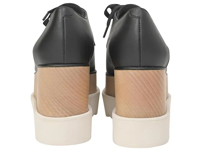 Stella Mc Cartney Zapatos de plataforma con cordones Elyse de Stella McCartney en cuero sintético negro 