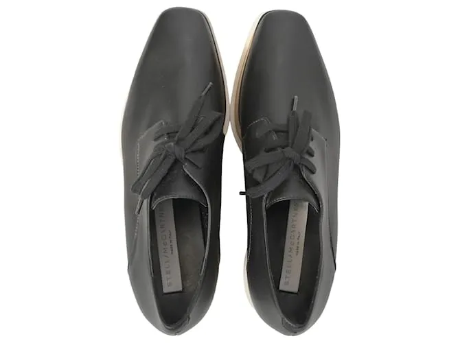 Stella Mc Cartney Zapatos de plataforma con cordones Elyse de Stella McCartney en cuero sintético negro 