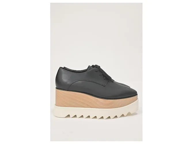 Stella Mc Cartney Zapatos de plataforma con cordones Elyse de Stella McCartney en cuero sintético negro 