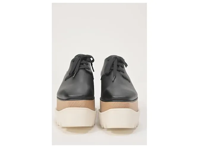 Stella Mc Cartney Zapatos de plataforma con cordones Elyse de Stella McCartney en cuero sintético negro 