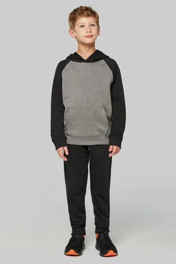 Sudadera bicolor con capucha para niños