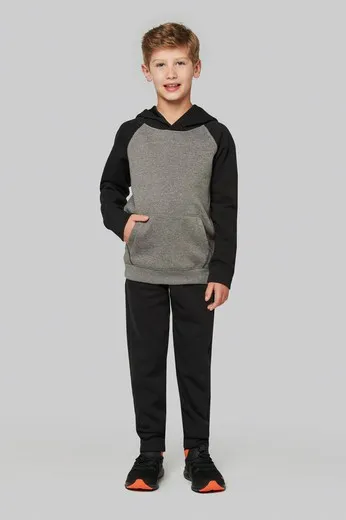 Sudadera bicolor con capucha para niños