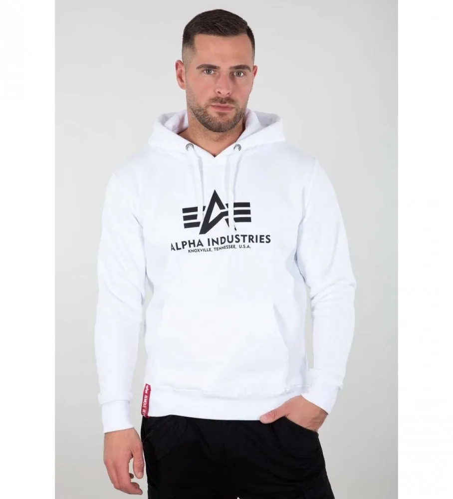 Sudadera con capucha básica blanco