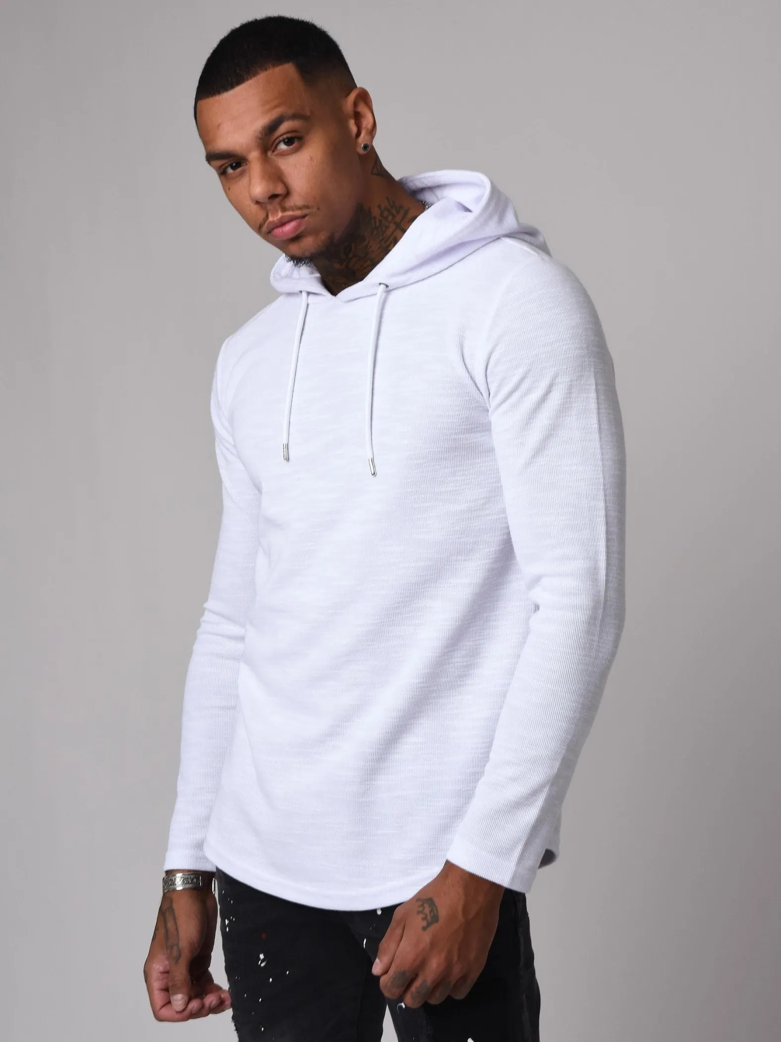 Sudadera con capucha efecto jaspeado