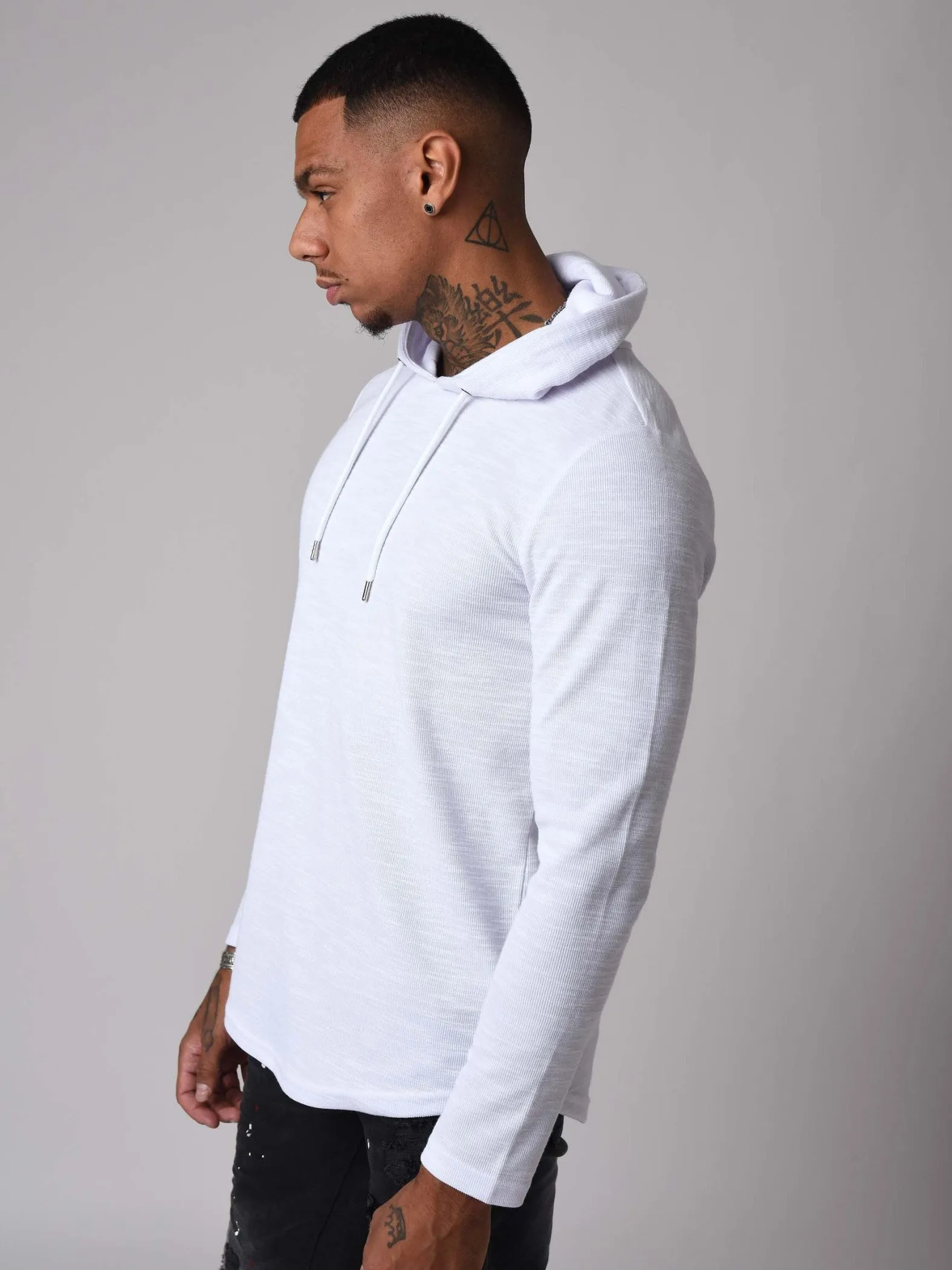 Sudadera con capucha efecto jaspeado