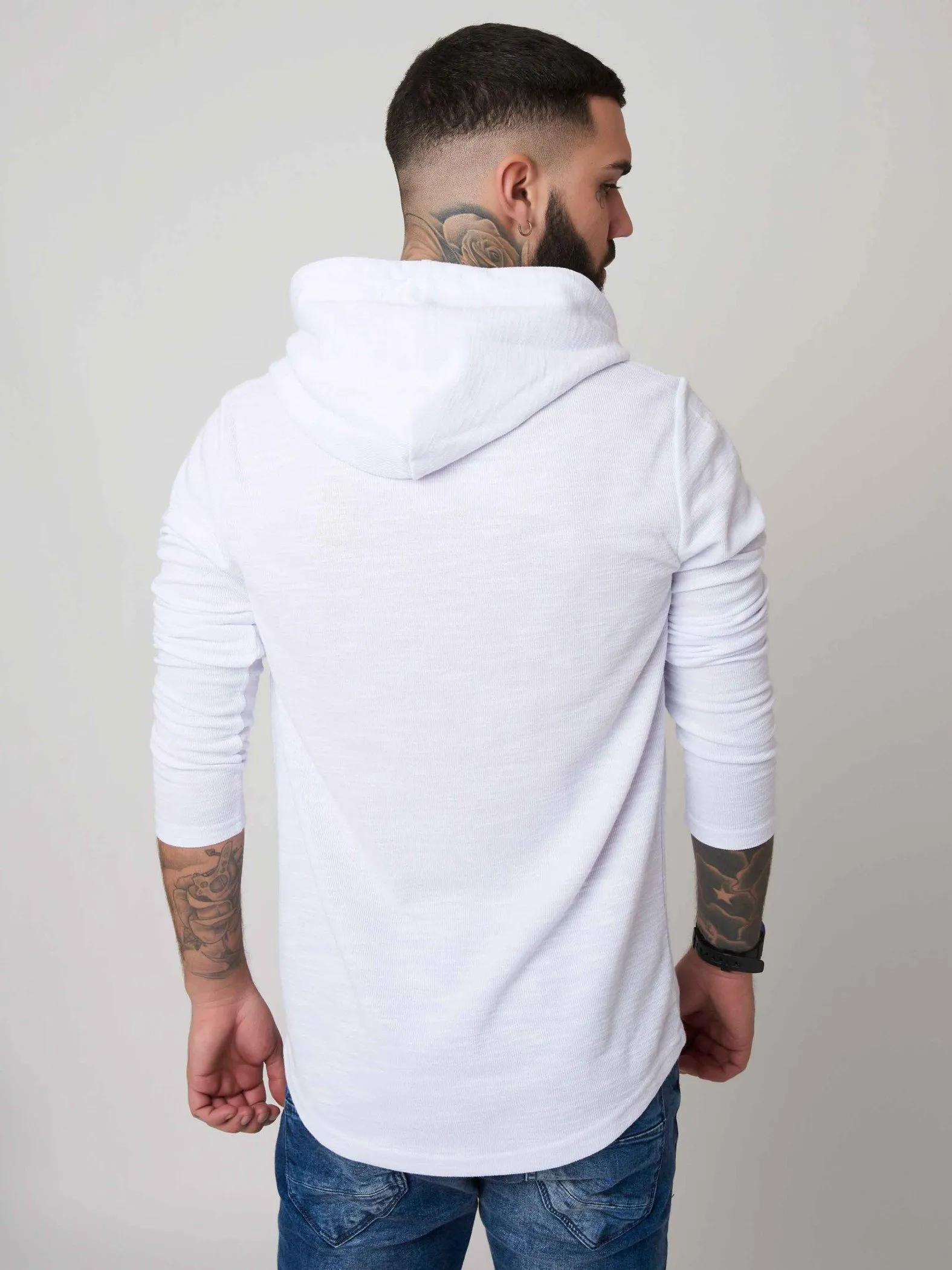 Sudadera con capucha efecto jaspeado