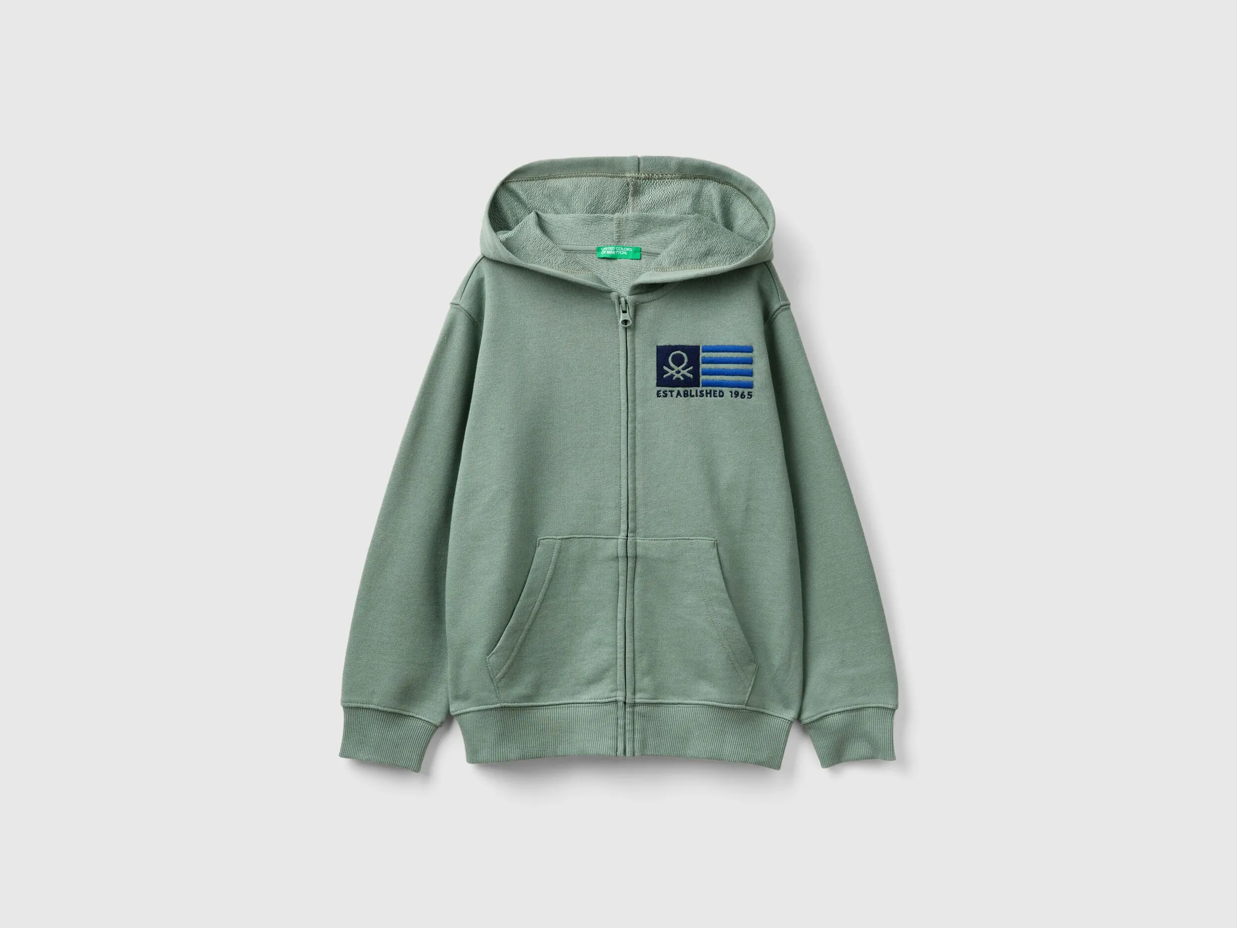 Sudadera con cremallera y bordado de logotipo