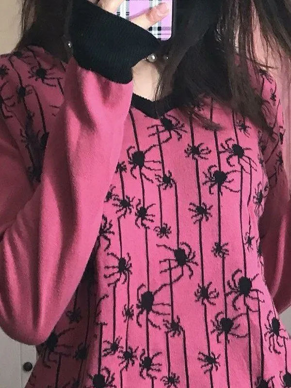 Sudadera sin capucha Araña con cuello en V