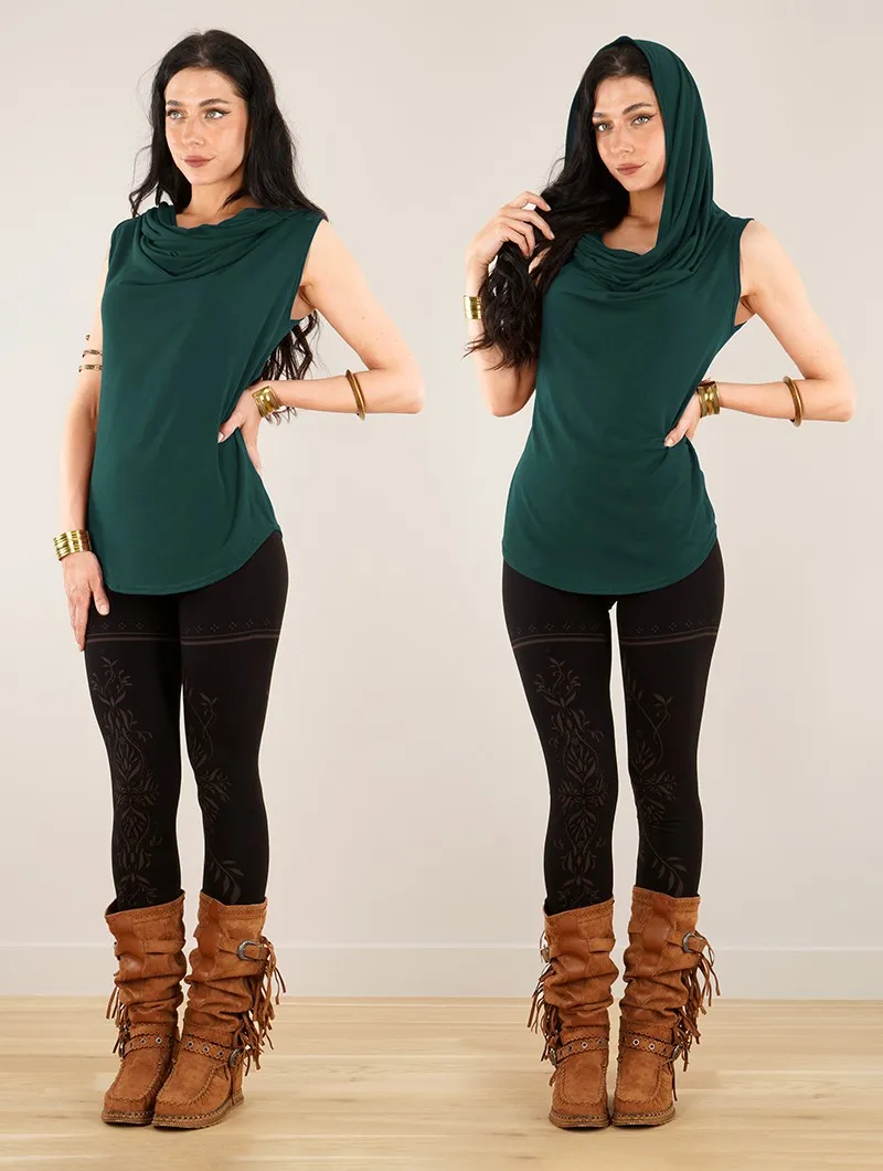 Top sin mangas de cuello drapeado 