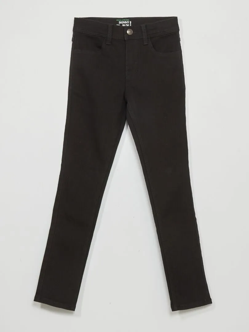 VAQUERO SKINNY CON CINTURA AJUSTABLE  NEGRO