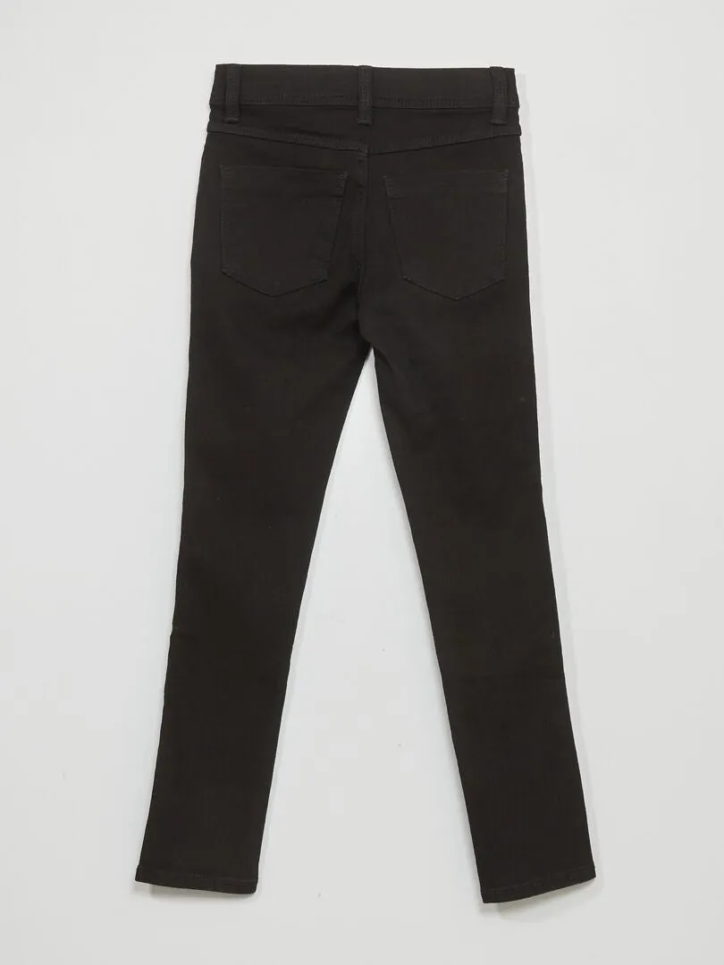 VAQUERO SKINNY CON CINTURA AJUSTABLE  NEGRO