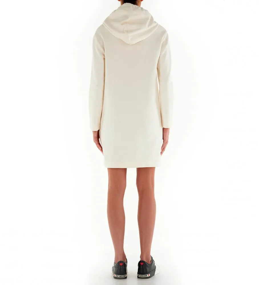 Vestido con capucha beige