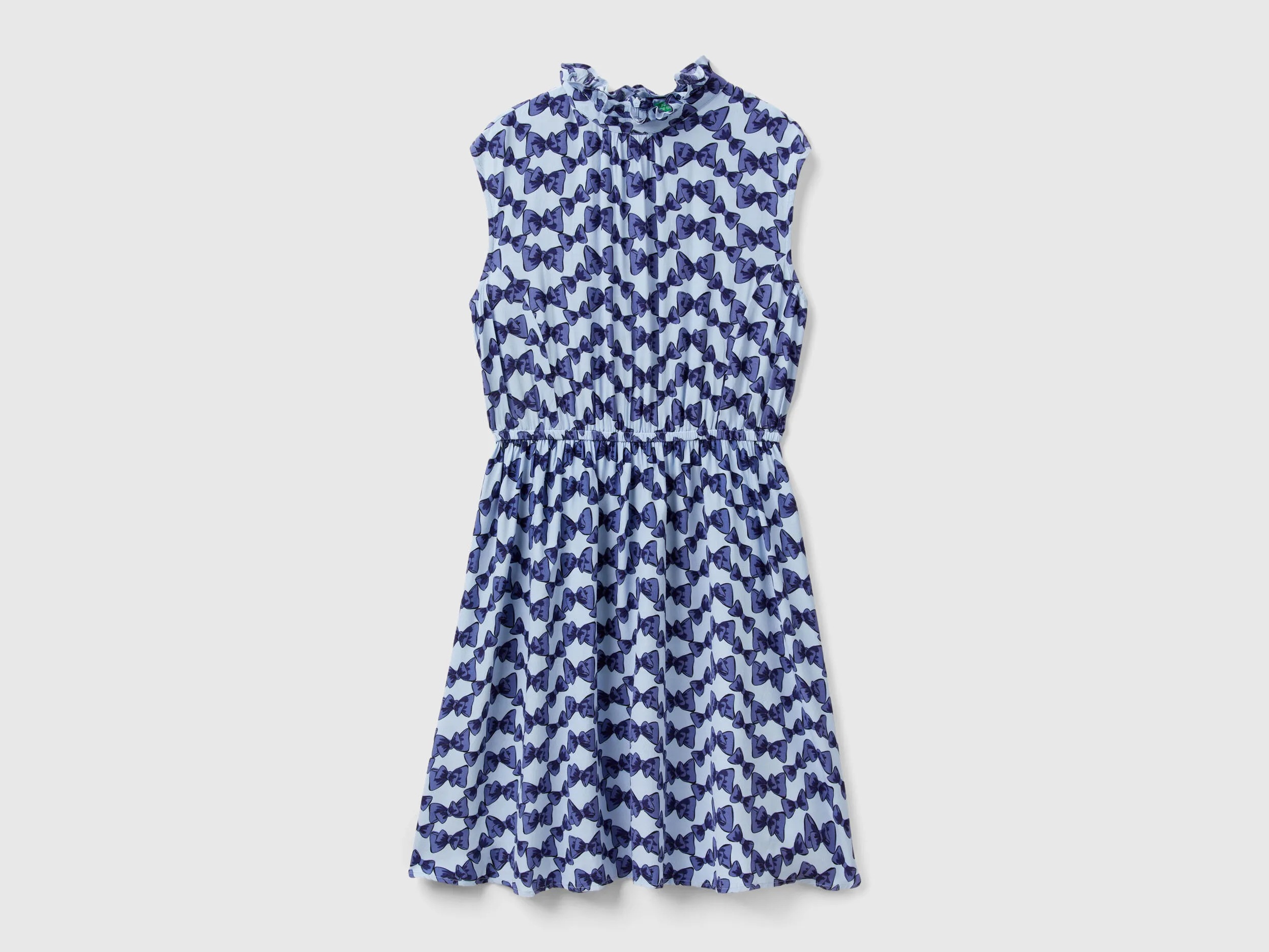 Vestido corto con estampado de lazos