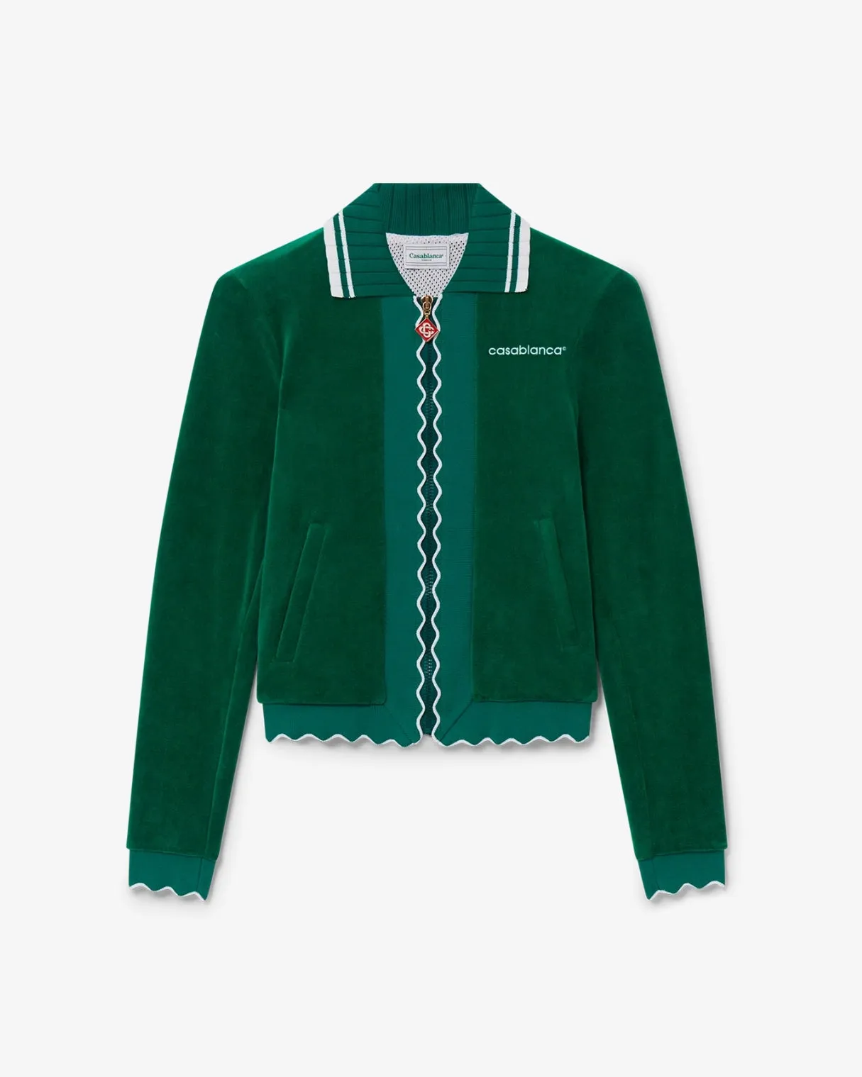 Womens Waved Rib Track Jacket Evergreen
