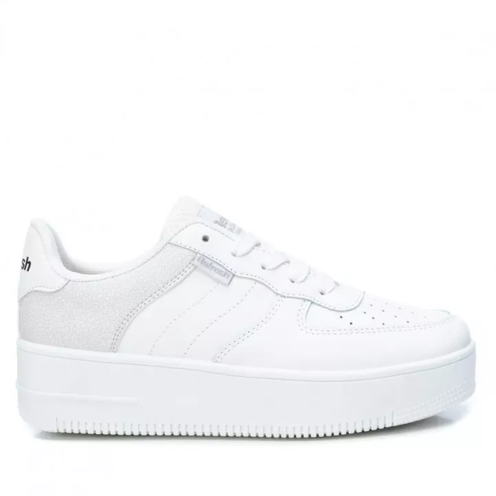 Zapatillas deportivas Refresh blancas de diferentes texturas con cordones