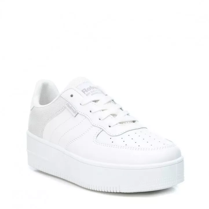 Zapatillas deportivas Refresh blancas de diferentes texturas con cordones